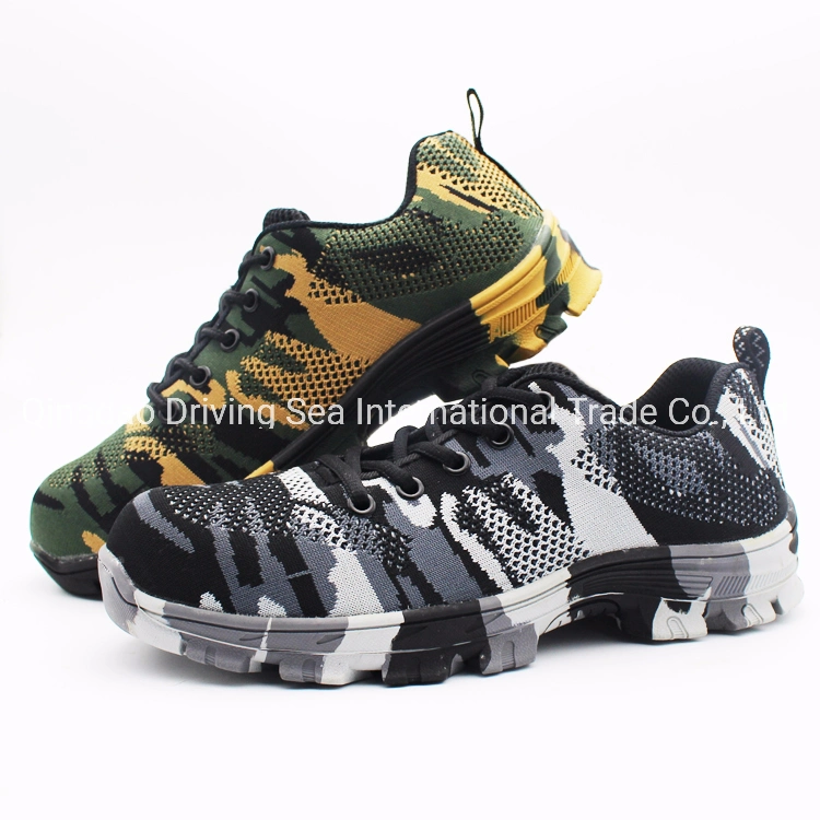 Discount New Design Fliying Knit Safety Shoes with Rubber Outsole