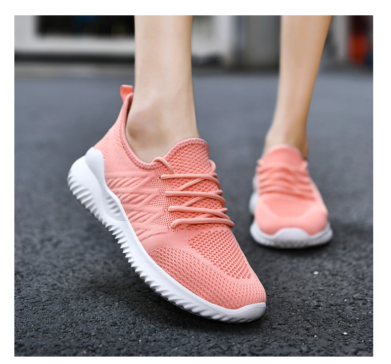 Fly-Knitted Small Quantity Fashion Sneakers Ready Ship Women Casual Shoes