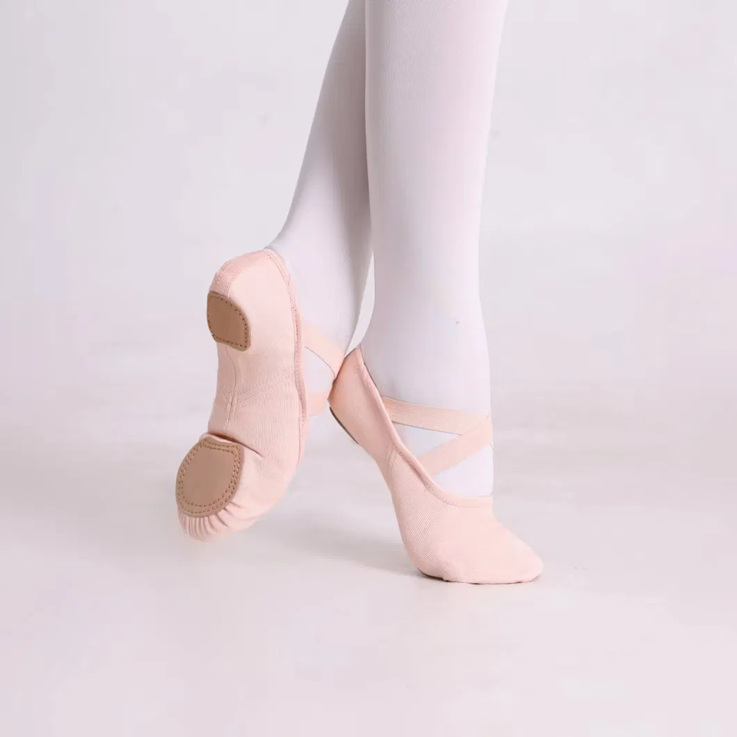 New Fashionable Hot Sales Stretch Canvas Dance Practice Training Adult Kids Ballet Shoes for Dancer