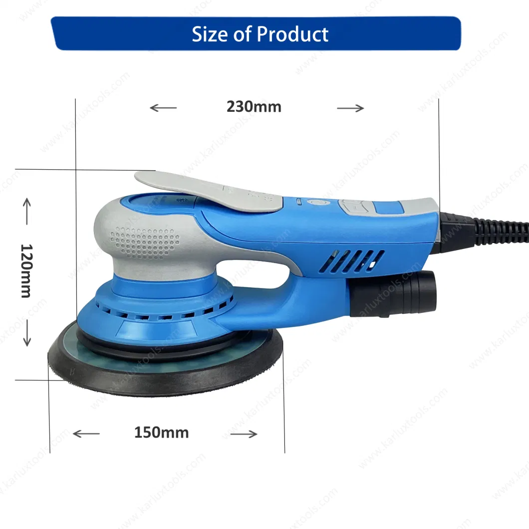 Karlux 6inch 150mm 4, 000-10, 000rpm Factory Sanding Power Tools Variable Speed Brushless Electric Random Orbital Sander