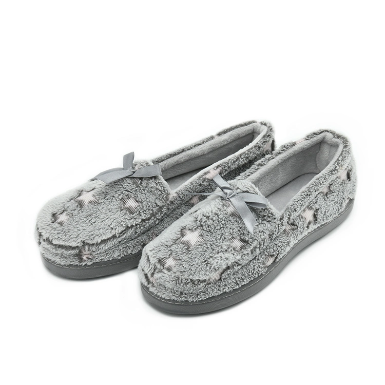 Factory Wholesale Trendy Embossed Star Mule Slippers TPR Outsole Indoor Bedroom Women Comfort Shoe