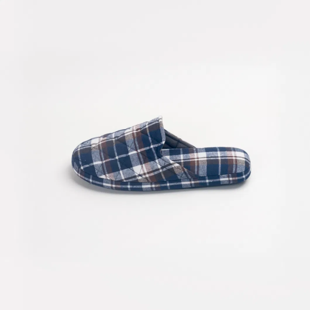 Tartan Checks Mule Flat Scuff Foxing Indoor Toscana Slippers 3A336-4