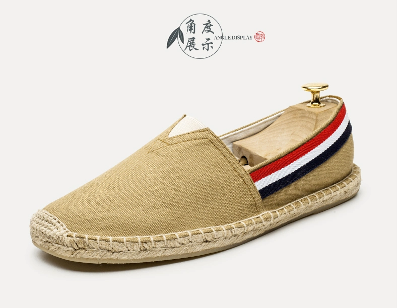 Hand Sewn Linen Soled Shoes Straw Woven Canvas Shoes Elderly Cloth Shoes