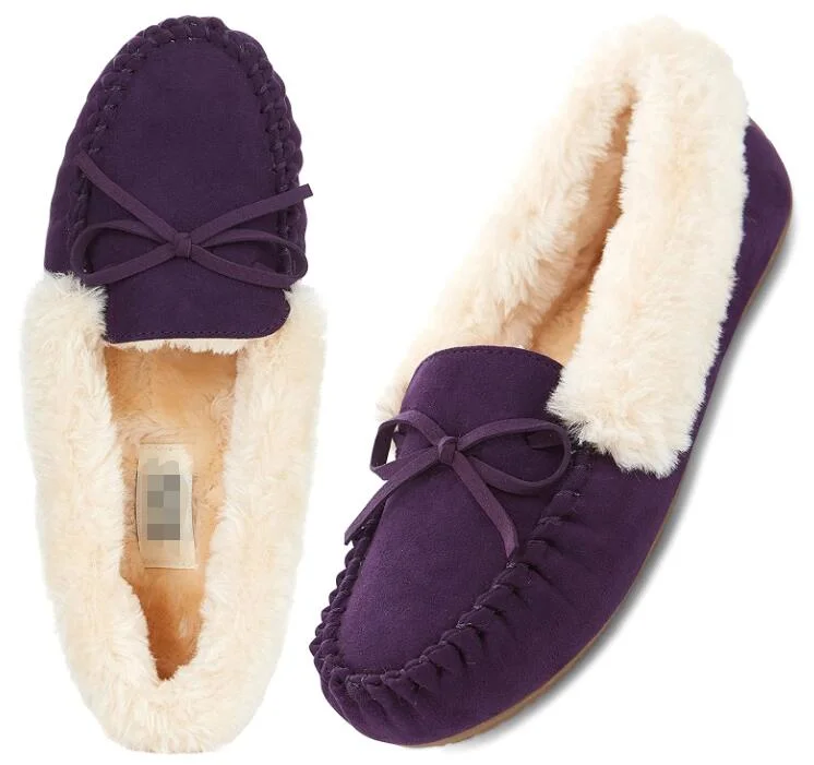 Womens Indoor/Outdoor Basic Memory Foam Moccasin Slipper Outdoor Shoes