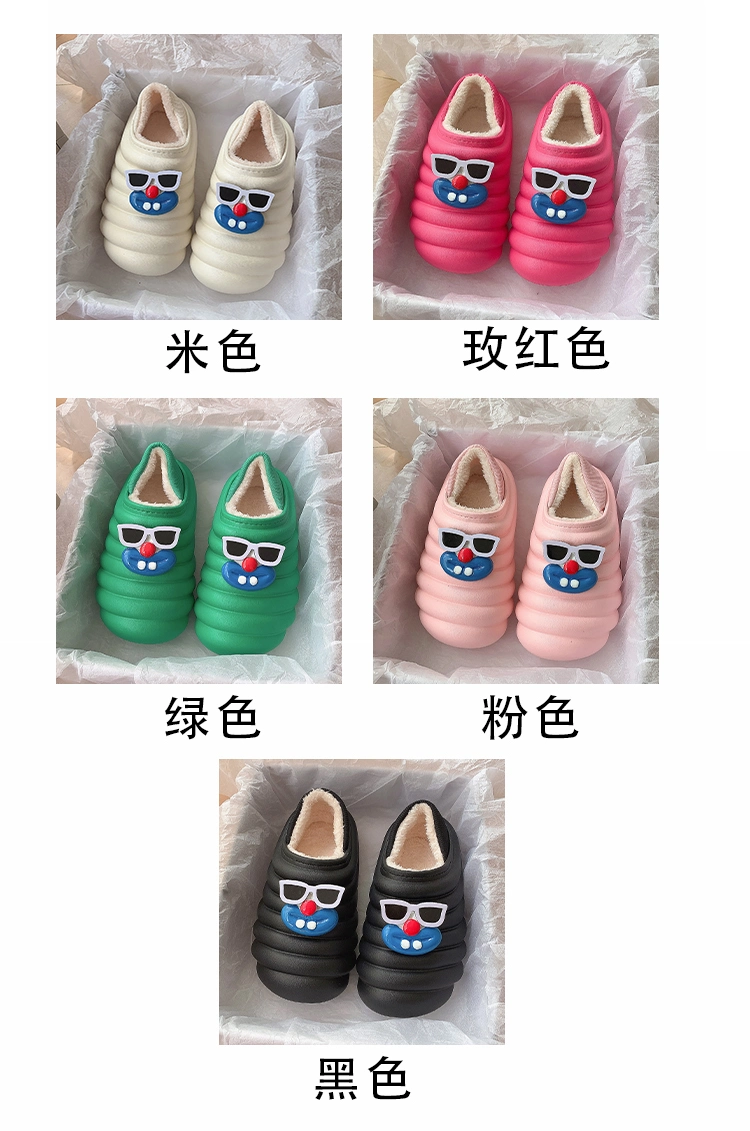 Waterproof Slippers Women Clogs Winter Fur Garden Shoes Warm Mules House Slippers