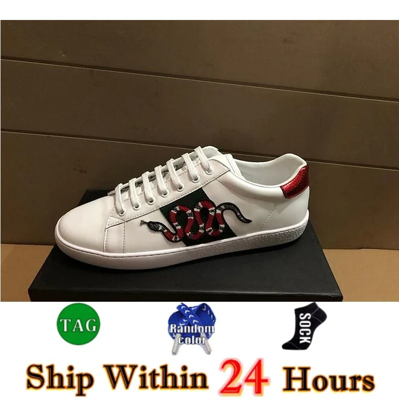 Designer Classic Shoes Women Cartoon Casual Shoes Jogging Shoe Bee Ace Genuine Leather Canvas Embroidery Print Stripes Classic Men White Green