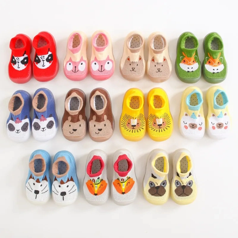 2023 New Fashion 0-4 Years Animal Design Baby Casual Indoor Socks Shoes Non-Slip Soft Bottom Cartoon Pattern Factory Direct Sales