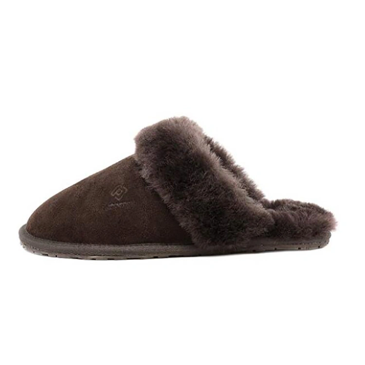 Ladies Genuine 100% Sheepskin Mule Slipper with Non Slip Sole