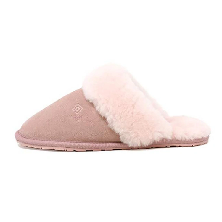 Ladies Genuine 100% Sheepskin Mule Slipper with Non Slip Sole