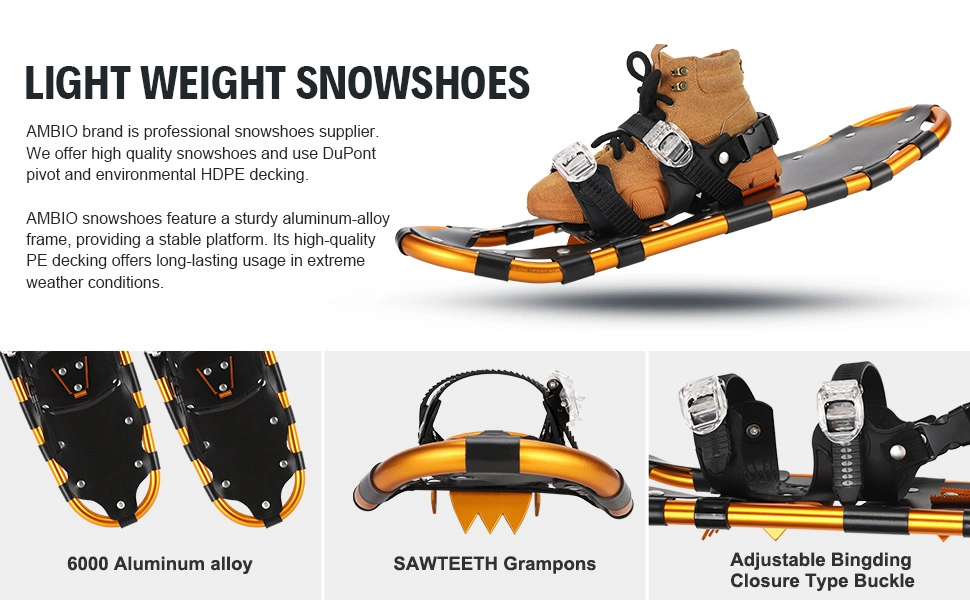 Winter Sports Camping Ski Products Anti-Slip Aluminum All Terrain Snowshoes Snow Skiing Shoes