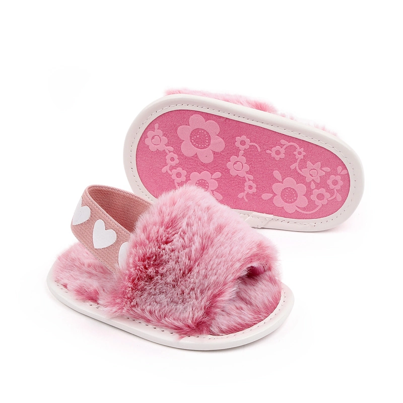 New Style Plush Slip-on Baby Casual Shoes Indoor for Girls Boys Sandals Elastic Band Slippers