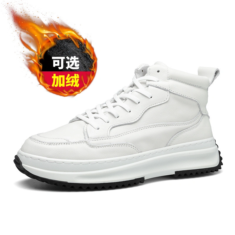 Full Grain Cow Leather Men Sports Shoes Walking Outdoor Shoes with Breathable Resilient