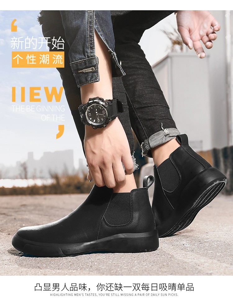 Zonxanspring Winter Elegant Chelsea Boots Leather Men Shoes Size 39-48 Slip-on Dress Formal Boots Model Fashion Show