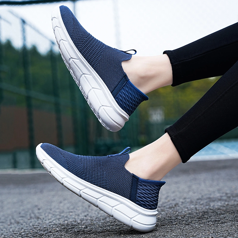 Fashion Outdoor Breathable Tennis Shoes New Design Walking Sneakers Men Casual Slip on Mesh Shoes