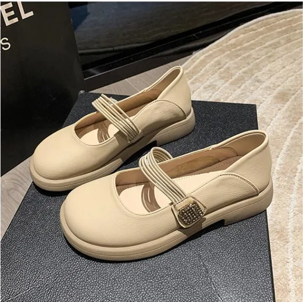 Wholesale French Vintage Stylish Soft Leather Women-S-Shoes Lady Slip on Flat Casual Shoe