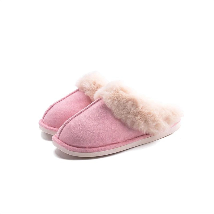 Amazon Hot Selling Classic Fluffy Soft Warm Slippers Women Faux Fur Cozy Winter Indoor Outdoor Household Shoes Mules Slippers