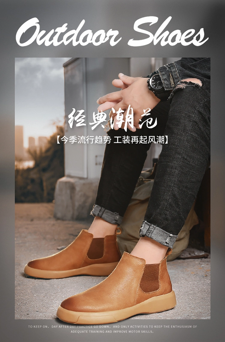 Zonxanspring Winter Elegant Chelsea Boots Leather Men Shoes Size 39-48 Slip-on Dress Formal Boots Model Fashion Show