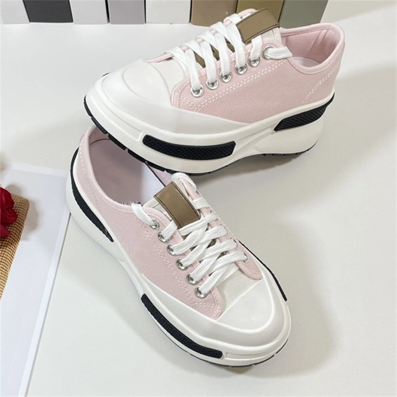 Designer Shoe Stylish Canvas Thick Sole Women Walking Style Leisure Wear Comfortable Lady Ins Hot Sneakers Female Girls Shoes