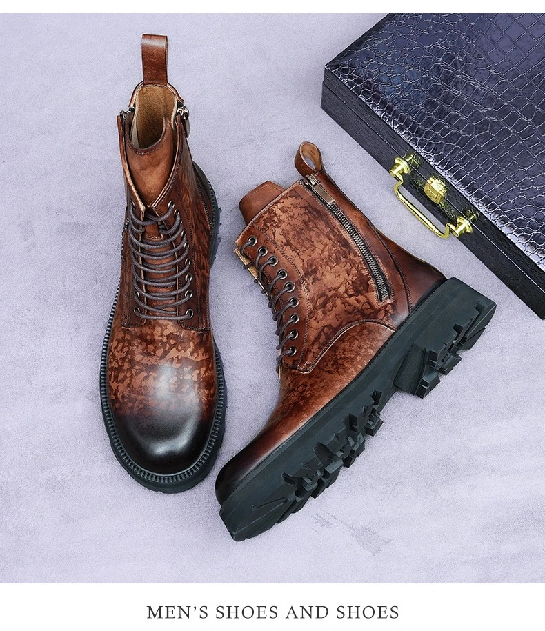 British Design Leather Lace-up Casual Shoes for Men