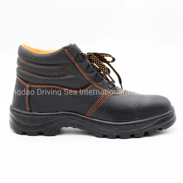 Black Waterproof PU Leather Injection Safety Shoes