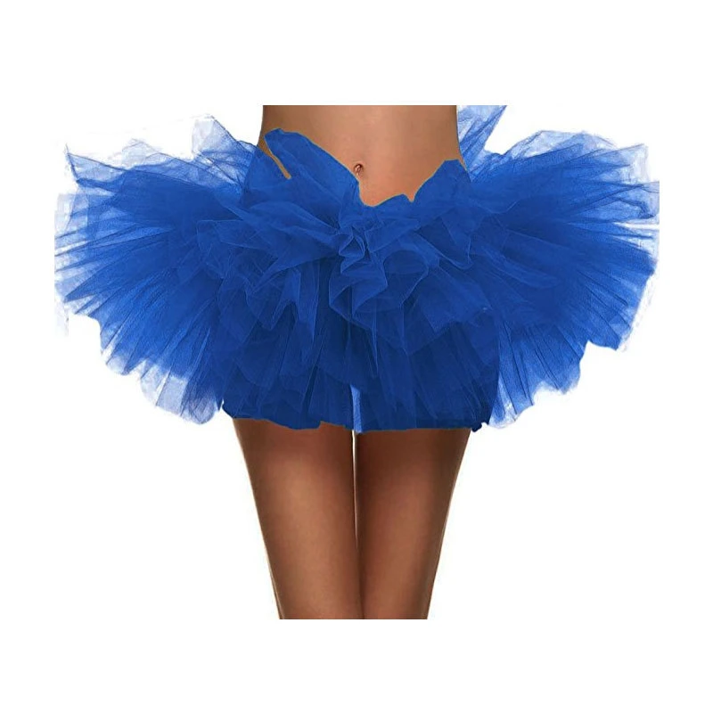 Customized Women Adult Mesh Tutu Skirt Princess Five Layers Elastic Waist Ballet Party Sexy Dance Skirts