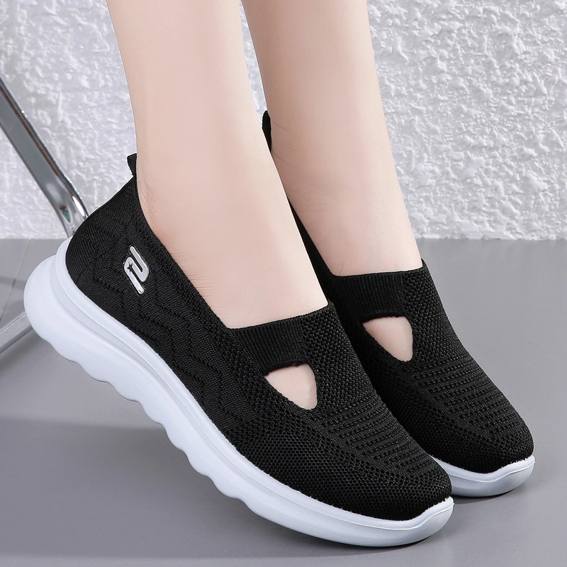 Wholesale Women Sports Casual Fashion Walking Climbing Gym Train Running Sneaker Leisure Comfort Breathale Flyknit Shoes for Lady Ex-22r2445