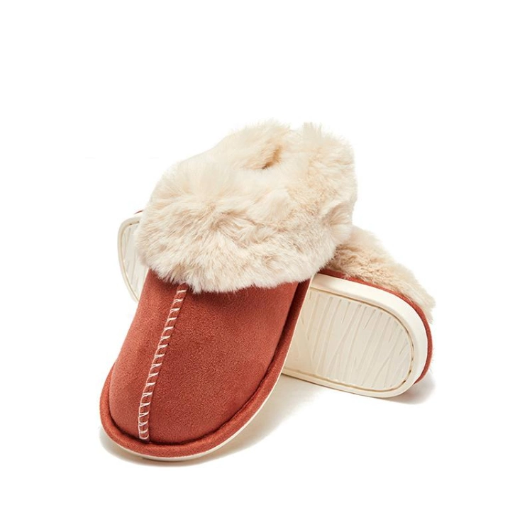 Amazon Hot Selling Classic Fluffy Soft Warm Slippers Women Faux Fur Cozy Winter Indoor Outdoor Household Shoes Mules Slippers