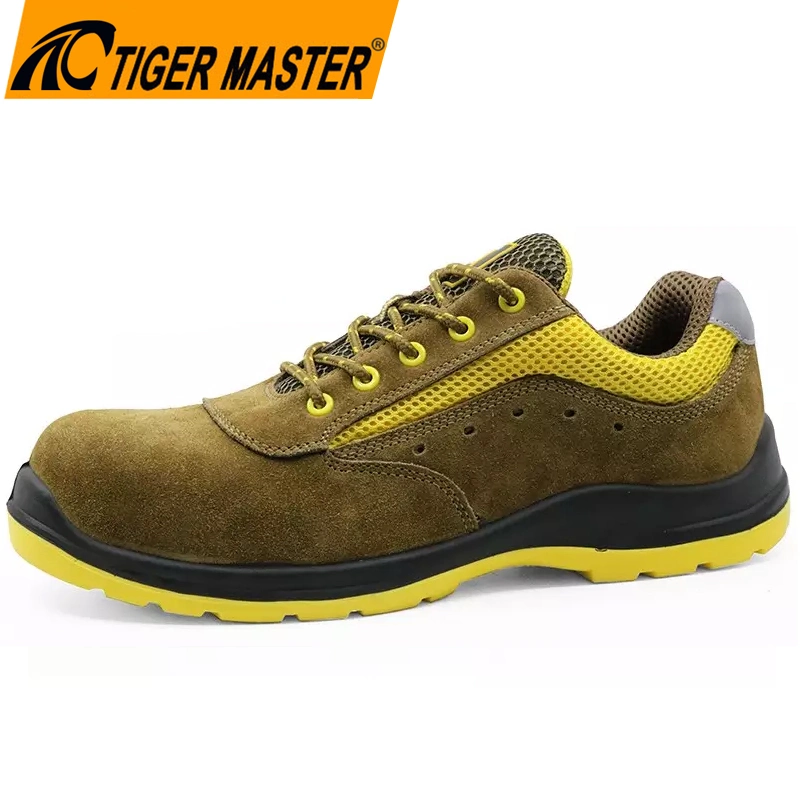 Oil Slip Resistant PU Sole Light Weight Anti Static Work Shoes Cow Suede Leather Composite Toe Anti Puncture Men Sport Type Safety Shoes Italy