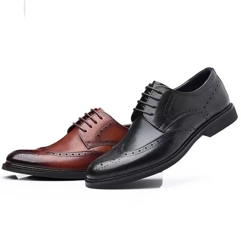 Adit High-Quality Fashion Leather Walking-Style Shoes Brock Carving Business Formal Casual Shoes