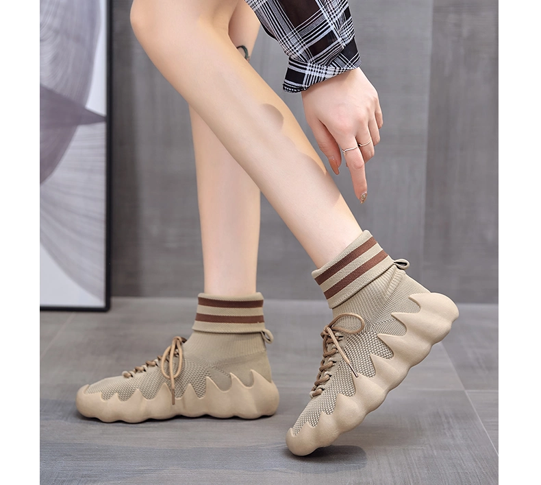 Medium High Top Octopus Socks Sneakers Dancing Women&prime; S Flying Woven Casual Shoes