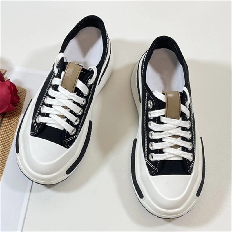 Designer Shoe Stylish Canvas Thick Sole Women Walking Style Leisure Wear Comfortable Lady Ins Hot Sneakers Female Girls Shoes