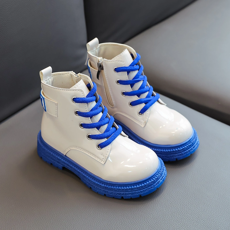 Fashion Hightop Boots Children High Quality Kids&prime; Leather Shoes Light Weight Casualshoes