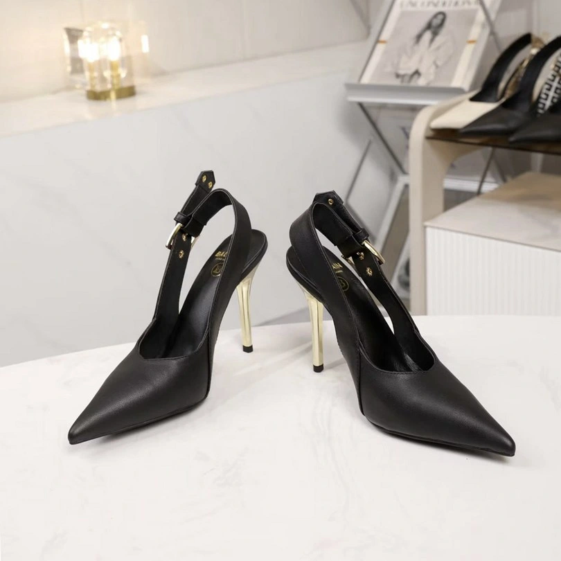 New Designed Square Toe Slip-on Chunky High Heels Fashion Genuine Leather Mary Jane Pumps High-Heeled Shoes for Women