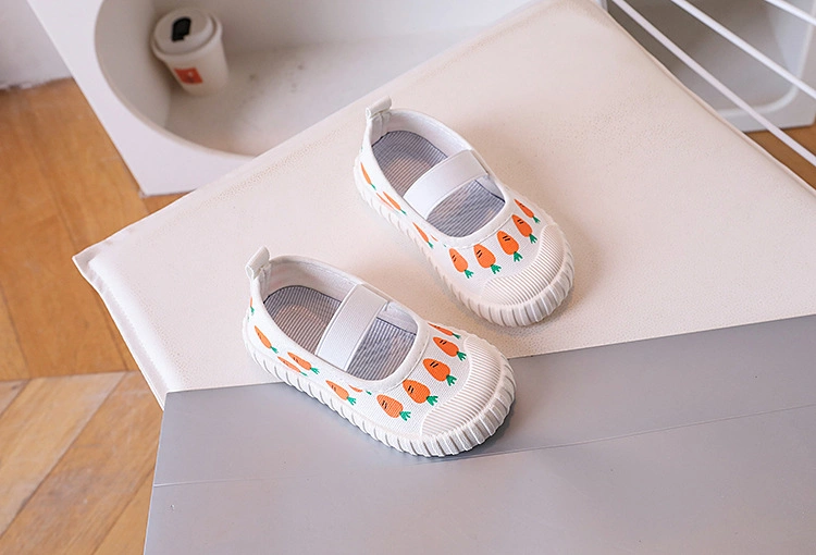 Girls&prime; Espadrilles 2024 Spring New School Dance Shoe Cover Feet Comfortable Soft Soled Small White Shoes 1 to 6 Years Old