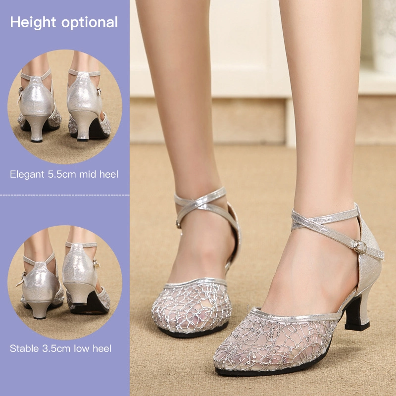 Zapatos Mujer Girls Ballroom Shoes Glitter Ladies Salsa Tango Dancing Shoes