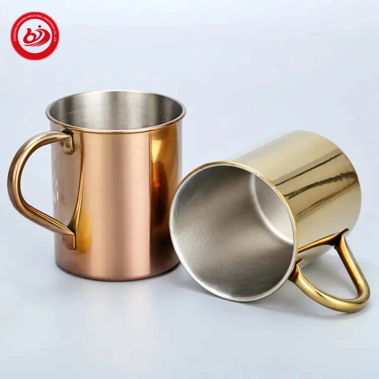 Hot Sell Stainless Steel Custom Engraved Hammer Point Plain Copper Moscow Mule Metal Beer Mule Mug with Handle Grip