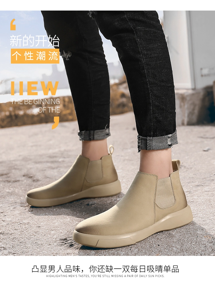 Zonxanspring Winter Elegant Chelsea Boots Leather Men Shoes Size 39-48 Slip-on Dress Formal Boots Model Fashion Show