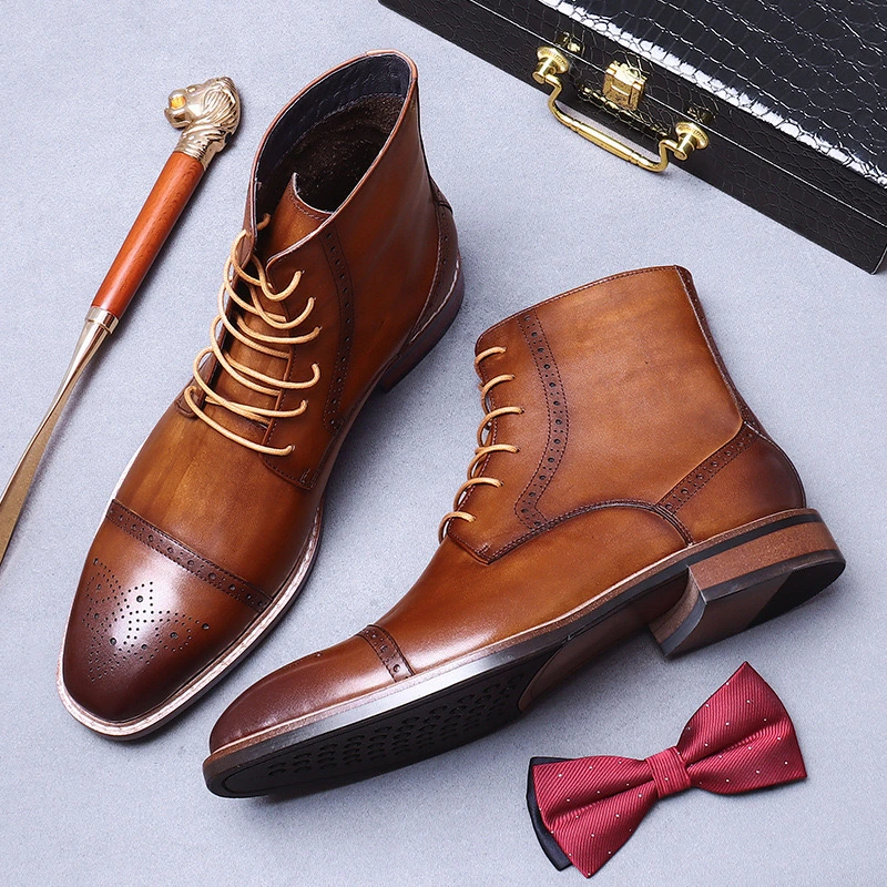 Luxury Men&prime;s Leather Shoes for Elegant Dressing