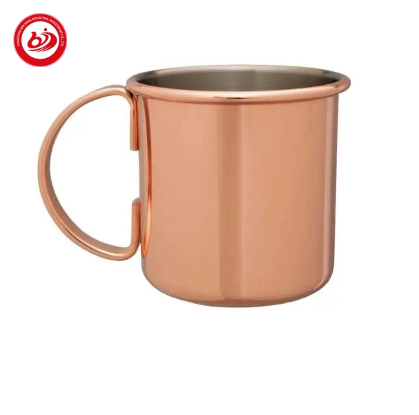 Hot Sell Stainless Steel Custom Engraved Hammer Point Plain Copper Moscow Mule Metal Beer Mule Mug with Handle Grip