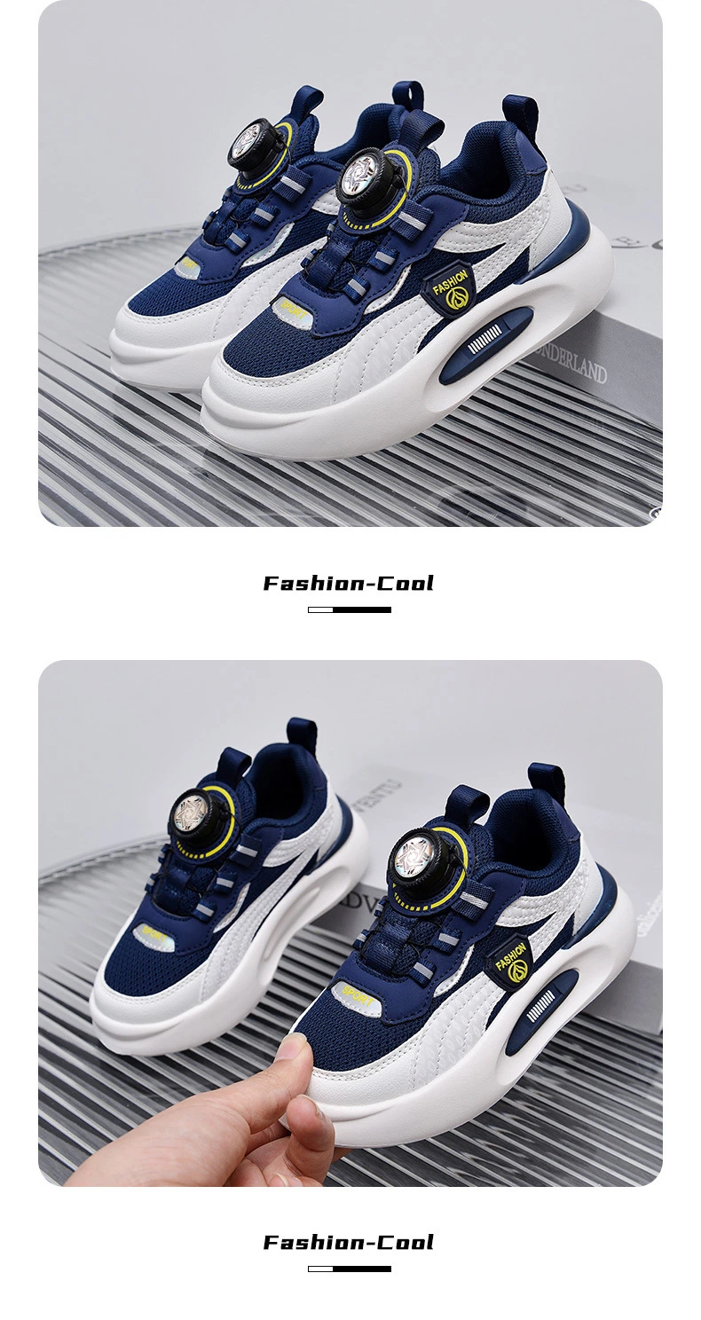 Autumn New Children&prime;s Sports Shoes Girls Rotary Button Casual Shoes Korean Wholesale Athletic Shoes