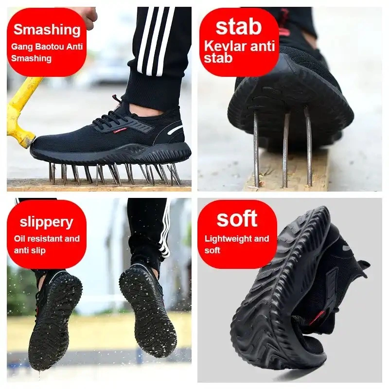 Sport Safety Sneaker Work Shoes for Men Women with Toe Cap