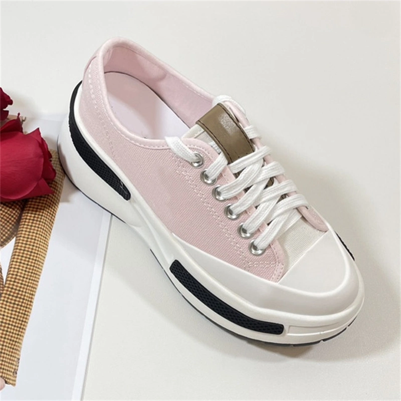 Designer Shoe Stylish Canvas Thick Sole Women Walking Style Leisure Wear Comfortable Lady Ins Hot Sneakers Female Girls Shoes