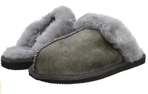 Ladies Genuine 100% Sheepskin Mule Slipper with Non Slip Sole