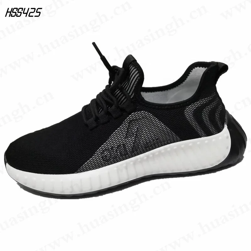 Ywq, Breathable Lightweight Rubber Outsole Sport Shoes Anti-Tear Cotton Fabric Outdoor Black Running Shoes HSS425