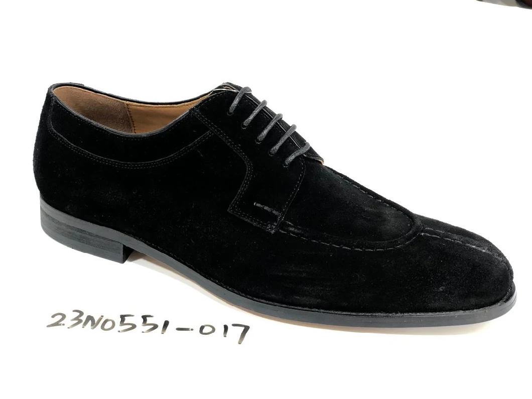 Black Suede Leather Derby Shoes Man Dress Shoes