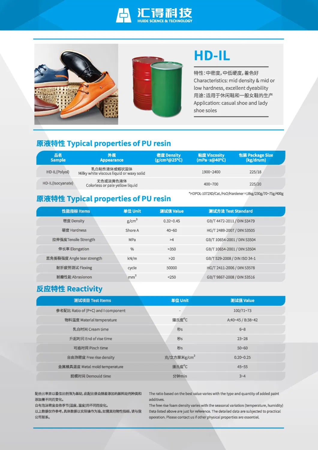 PU Resin Chemical Material for Different Shoe Sole