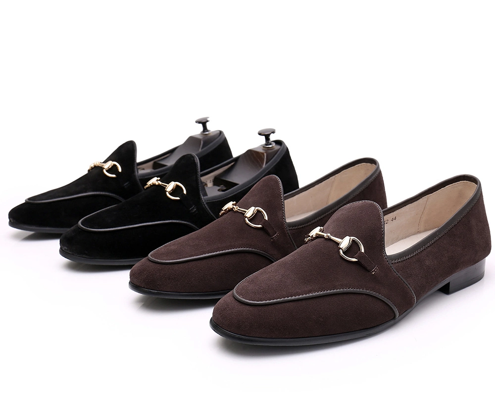 Men Suede Slip on Leather Penny Shoes