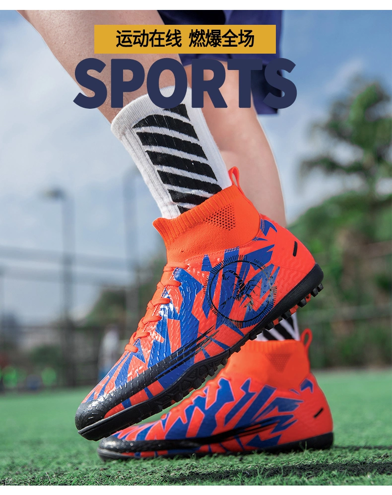 Brand Sports Shoes New Style Boys and Men High Quality Training Rubber Football Shoes Turf Shoes Football Futsal Shoes