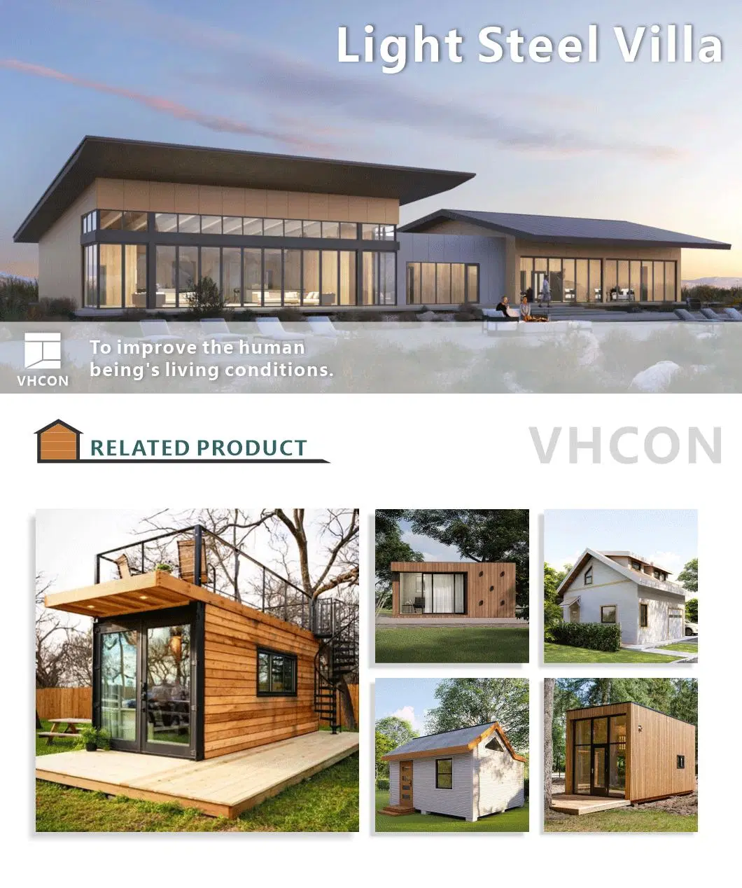 Low Cost Economical Prefabricated House Fast Build Villa Tiny Size Home Prefab Casa Design Resort Hotel Apartment