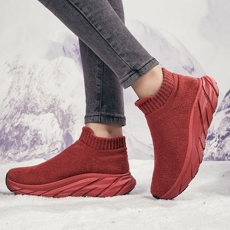 Autumn and Winter Lightweight Soft-Soled Velvet Shoes, Sports Leisure Slip-on Walking Shoes